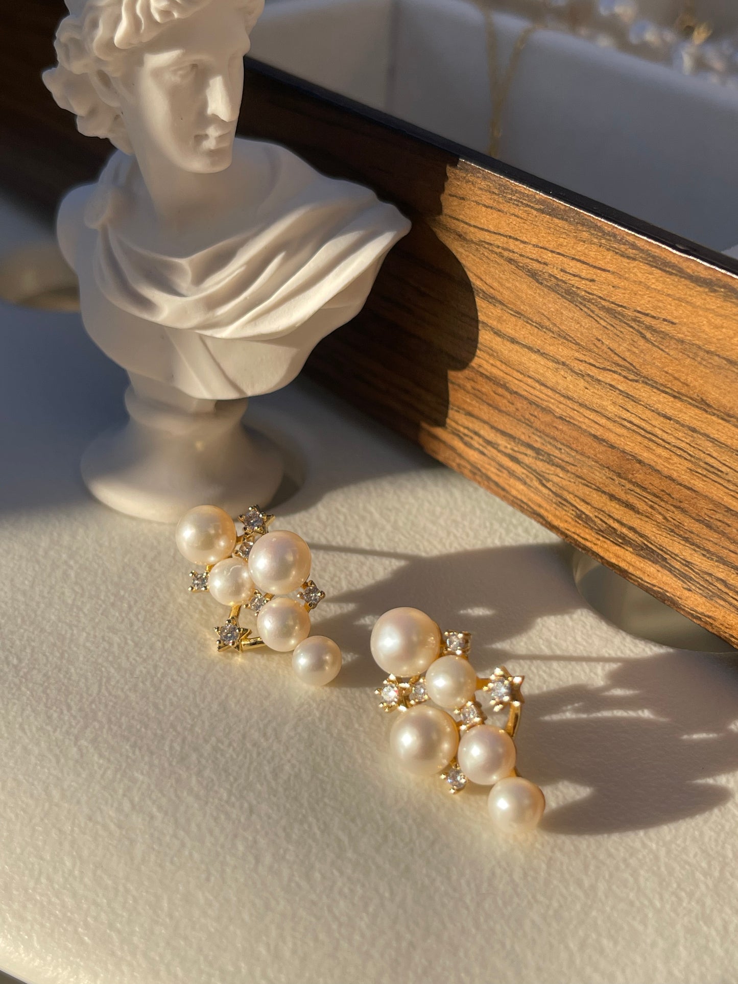 White Freshwater Pearl Milky Way Earrings In Sterling Silver